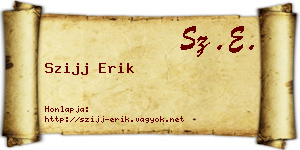 Szijj Erik névjegykártya
